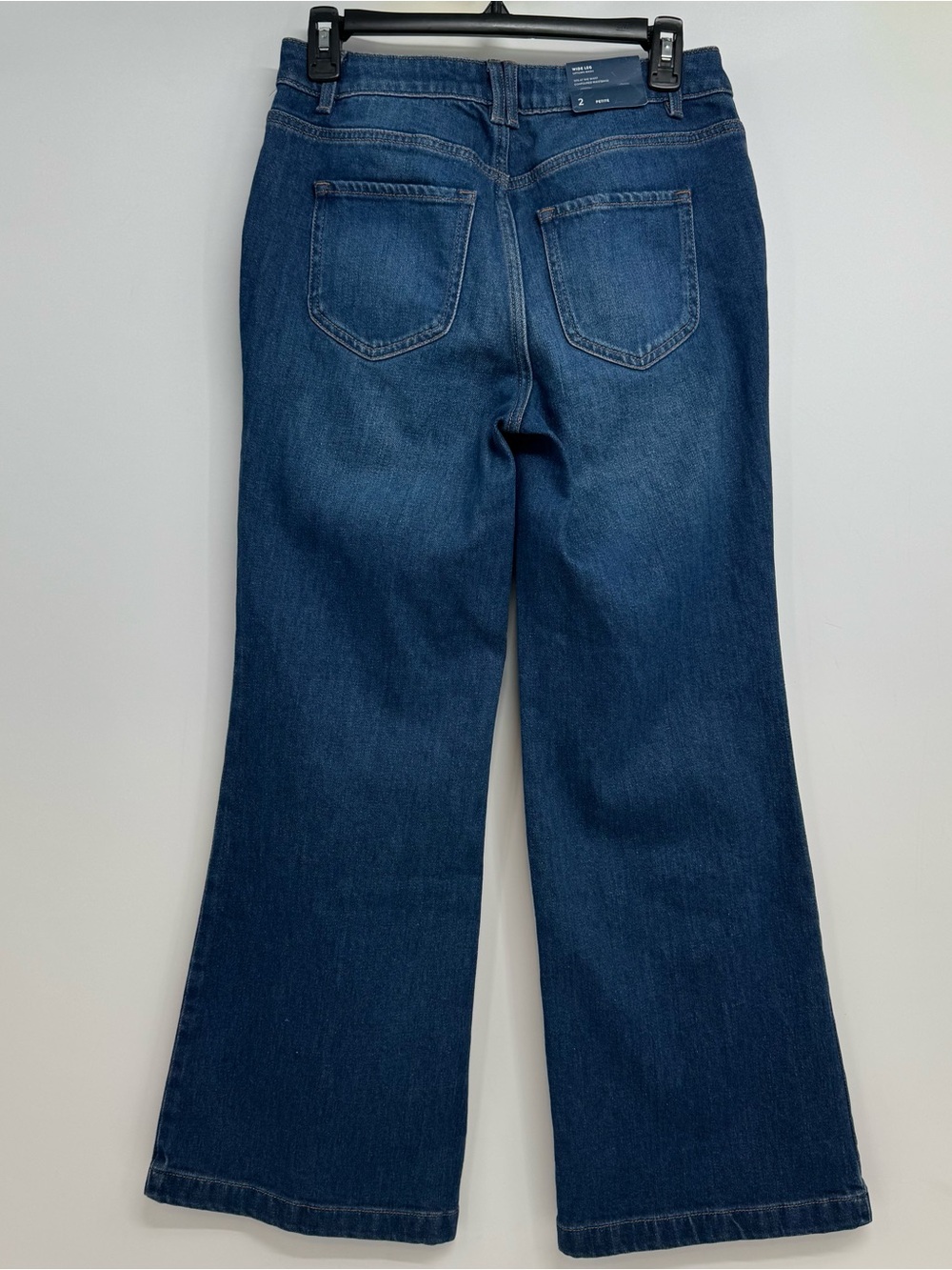 NEW J.Jill High Rise Wide Leg Jeans Sz 2P Classic Dark Wash Denim Timeless Style - Picture 4 of 16